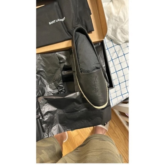 saint laurent men's leather espadrilles size 44 new in box - Picture 3 of 4